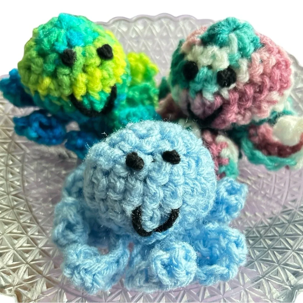 Hand Crafted Crochet Cat Toys Potent Organic Catnip Octopus Interactive Toys